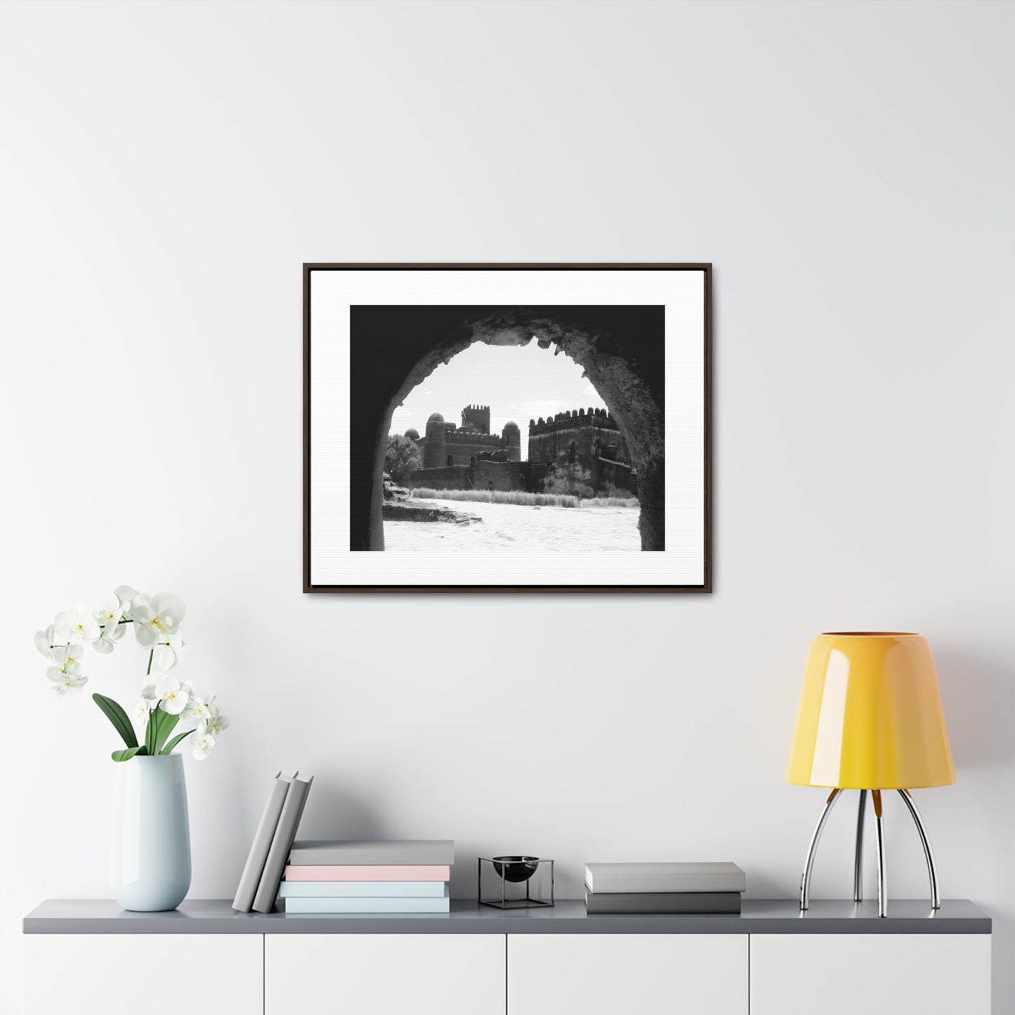 Through the Lion's Jaws - Framed Canvas Photography b&w