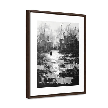 Solitude's Wisdom - Framed Canvas b&w Wall Art