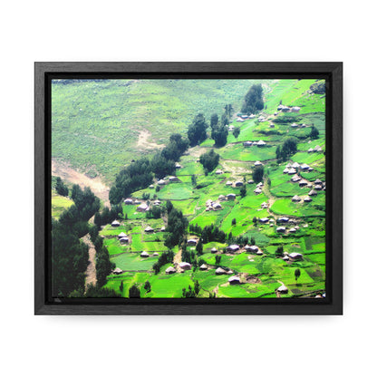 The Simien Mountain Village - Framed Canvas Photography