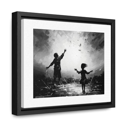Playing with Light - Framed Canvas b&w Wall Art