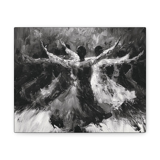 Hearts Wide and Lifted - Canvas b&w Wall Art