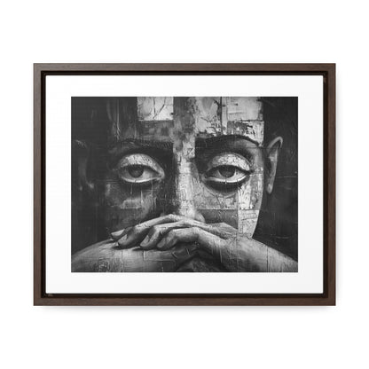Silent Contemplation - Framed Canvas b&w Wall Art