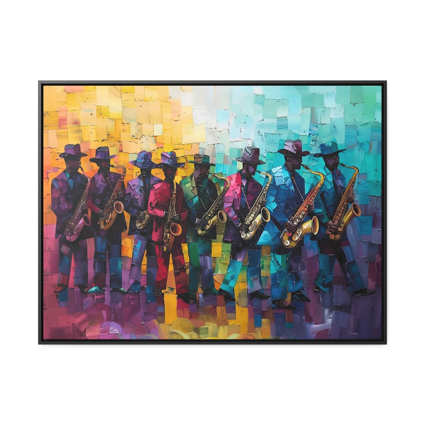 Sax Clan Harmony - Framed Canvas Wall Art