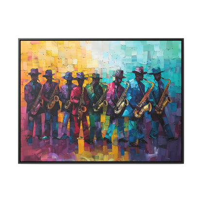 Sax Clan Harmony - Framed Canvas Wall Art