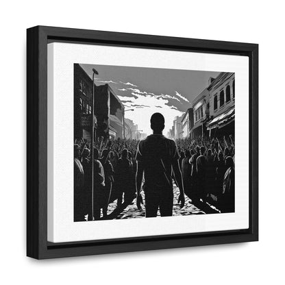 ሳይደፈርስ አይጠራም - Framed Canvas b&w Wall Art