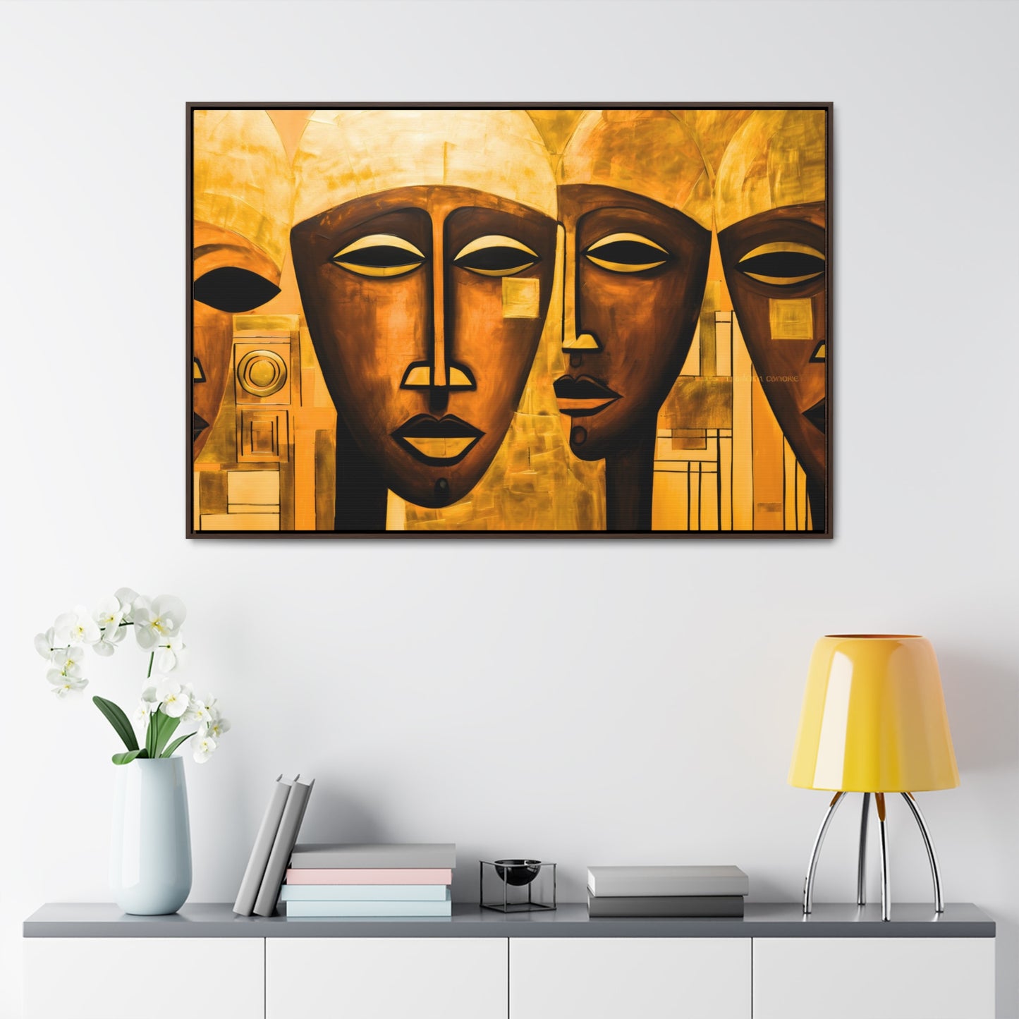 Ancestral Legacy on Ethnic Guise II - Framed Canvas Wall Art