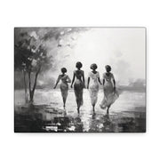 Sunlit Stroll - Canvas b&w Wall Art
