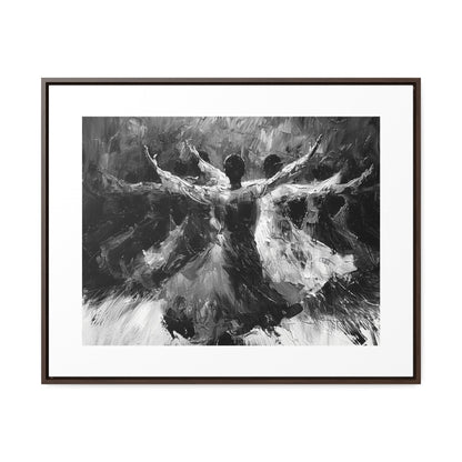 Hearts Wide and Lifted - Framed Canvas b&w Wall Art