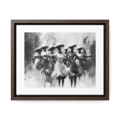 Rhythms of Joy - Framed Canvas b&w Wall Art