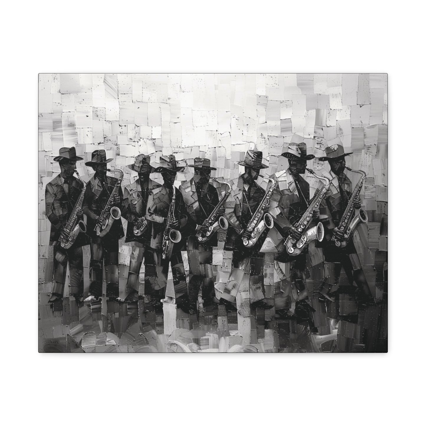 Sax Clan Harmony - Canvas b&w Wall Art