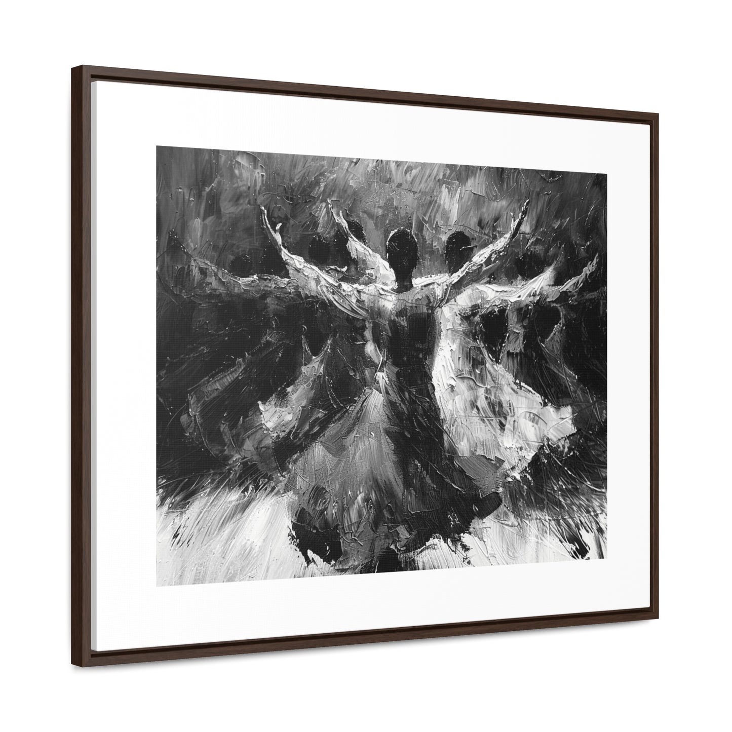 Hearts Wide and Lifted - Framed Canvas b&w Wall Art