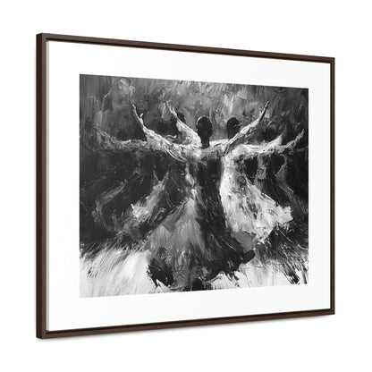 Hearts Wide and Lifted - Framed Canvas b&w Wall Art
