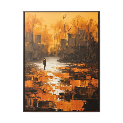 Solitude's Wisdom - Framed Canvas Wall Art