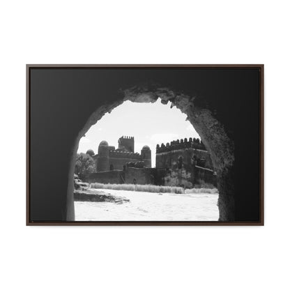 Through the Lion's Jaws - Framed Canvas Photography b&w