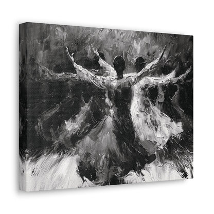 Hearts Wide and Lifted - Canvas b&w Wall Art
