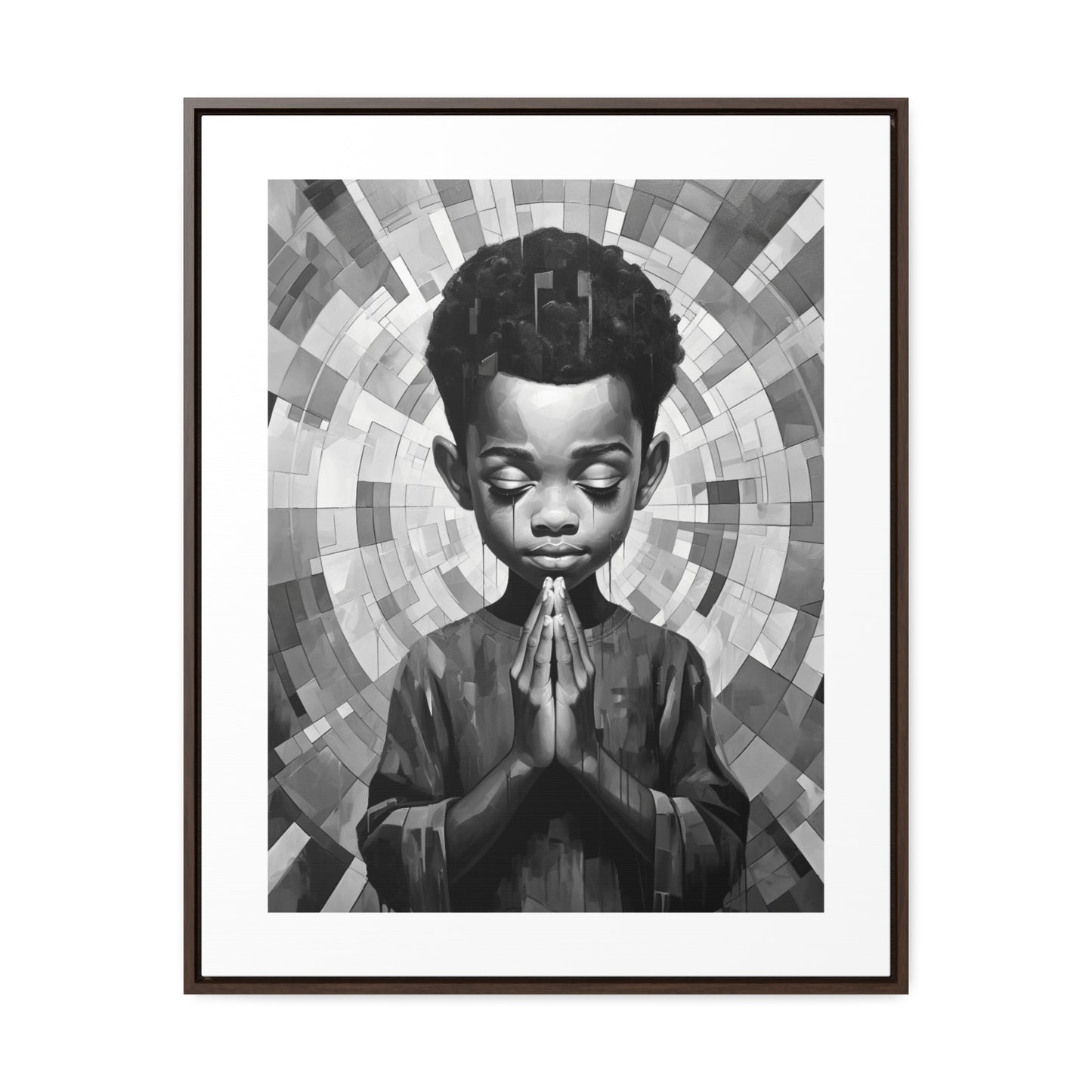 Radiance of Grace - Framed Canvas b&w Wall Art