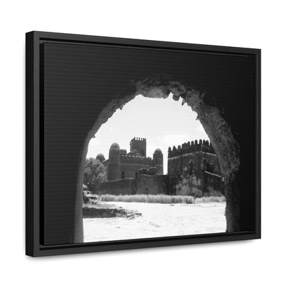 Through the Lion's Jaws - Framed Canvas Photography b&w