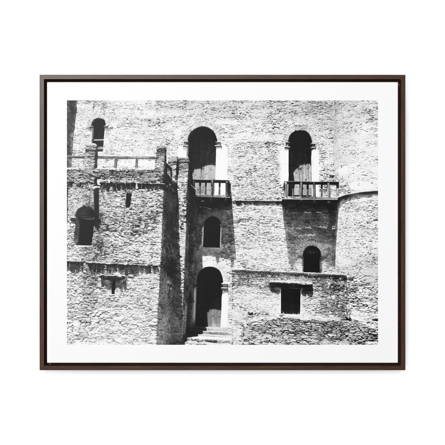 Whispers in Stone - Framed Canvas Photography b&w