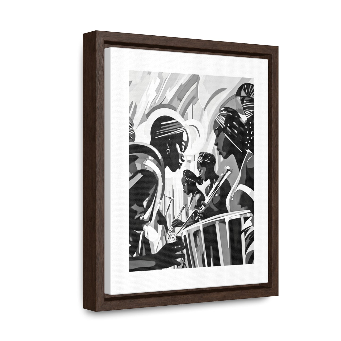 Street Pulse - Framed Canvas b&w Wall Art