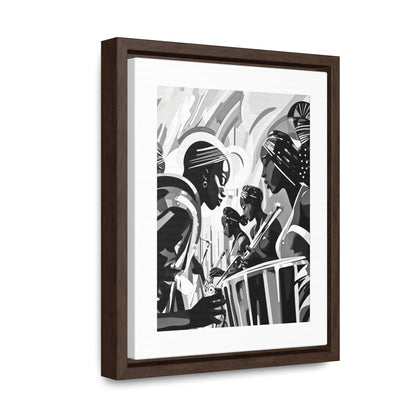 Street Pulse - Framed Canvas b&w Wall Art