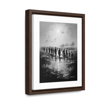 Exodus - Framed Canvas b&w Wall Art