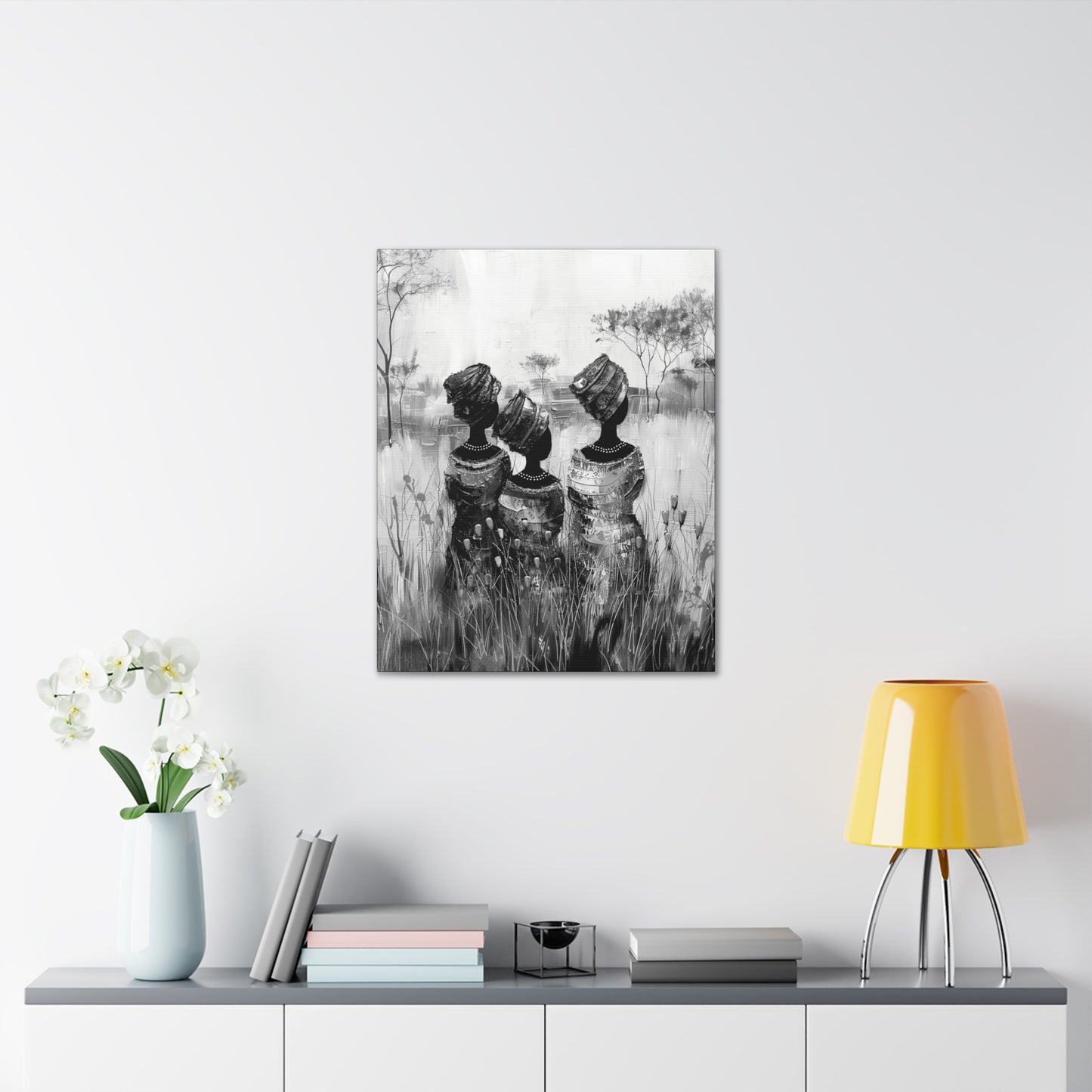 Sisters of the Savannah - Canvas b&w Wall Art