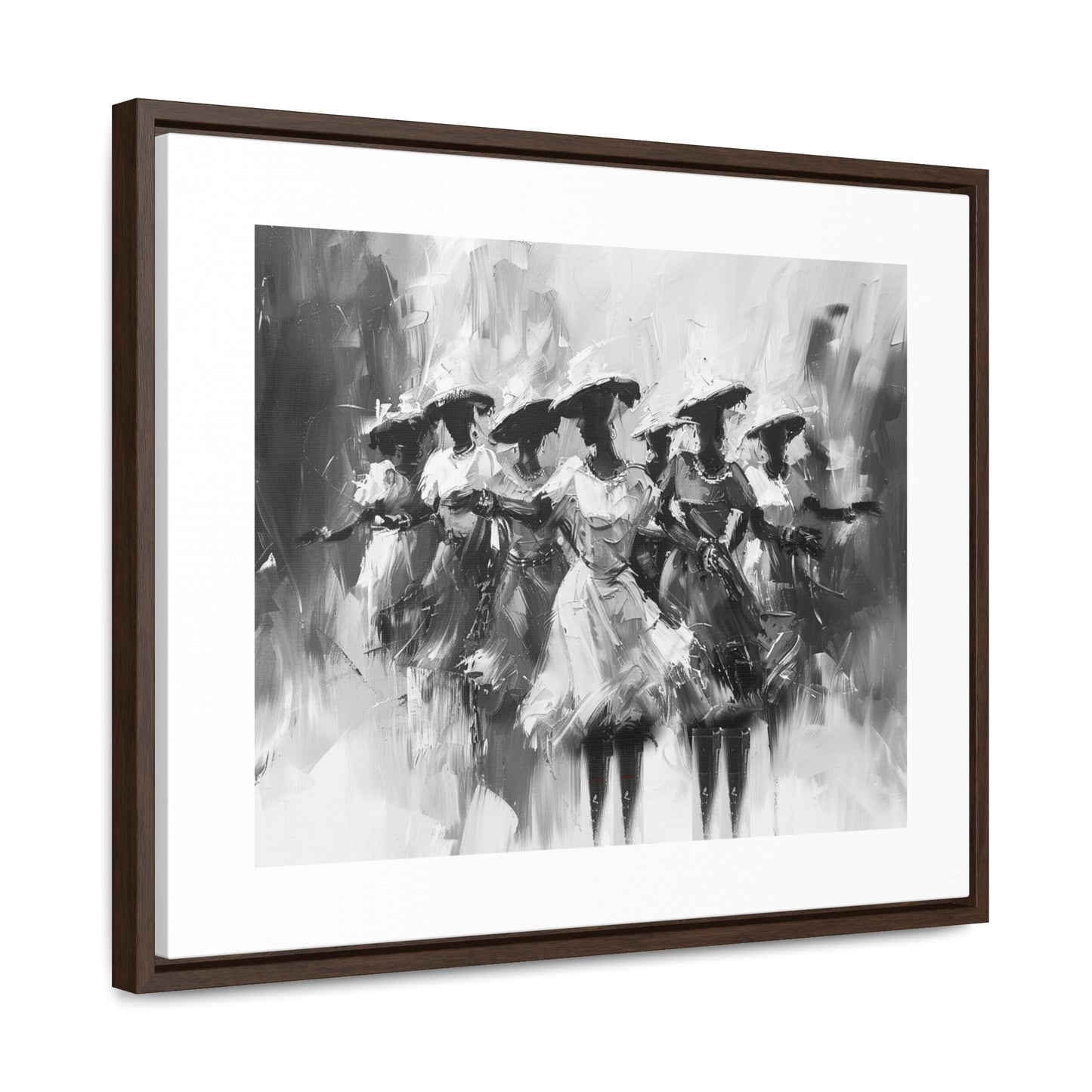 Rhythms of Joy - Framed Canvas b&w Wall Art