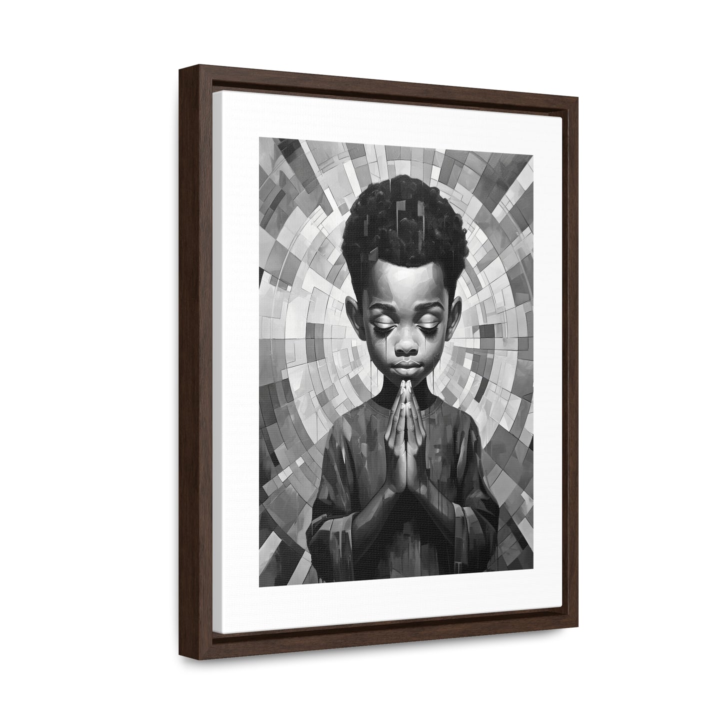 Radiance of Grace - Framed Canvas b&w Wall Art