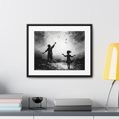 Playing with Light - Framed Canvas b&w Wall Art