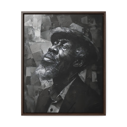 Gratitude's Whisper ተመስገን አምላኬ - Framed Canvas b&w Wall Art