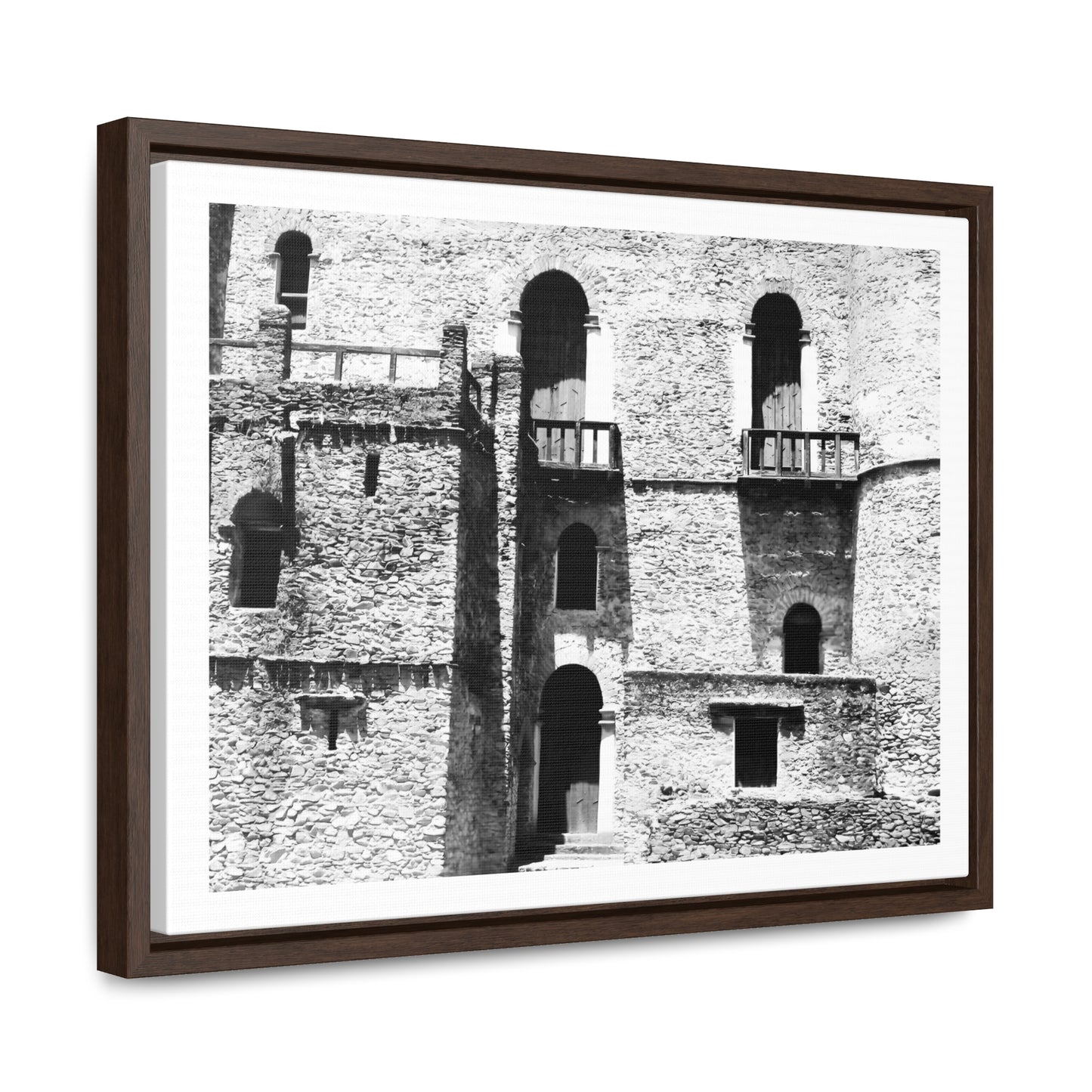 Whispers in Stone - Framed Canvas Photography b&w