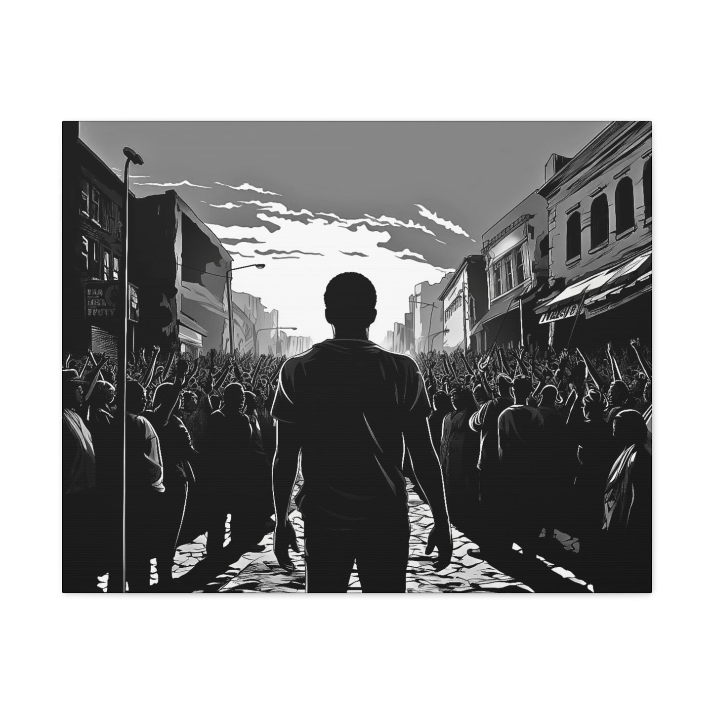ሳይደፈርስ አይጠራም - Canvas b&w Wall Art