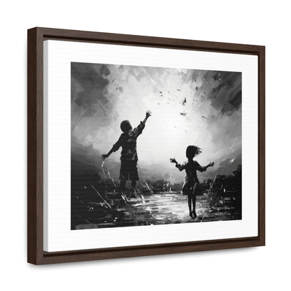 Playing with Light - Framed Canvas b&w Wall Art