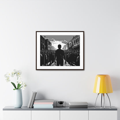 ሳይደፈርስ አይጠራም - Framed Canvas b&w Wall Art