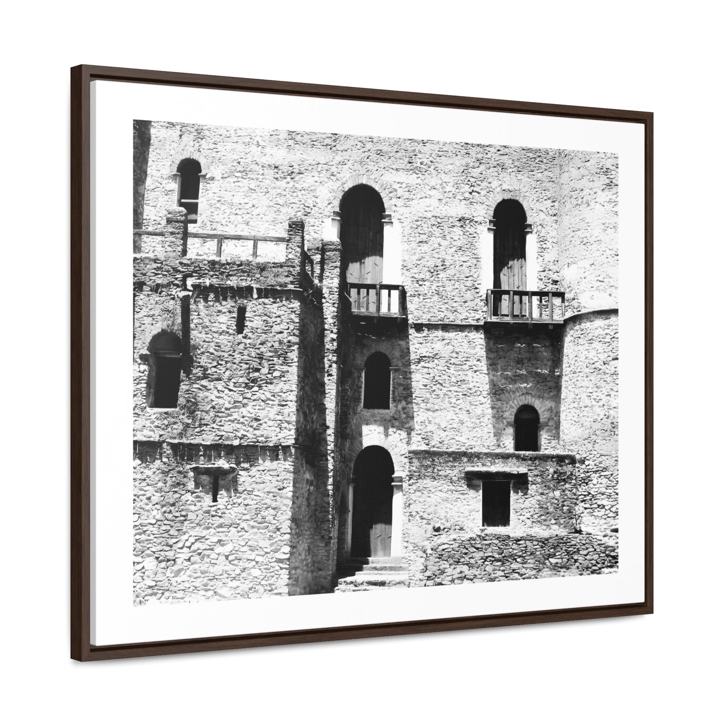 Whispers in Stone - Framed Canvas Photography b&w