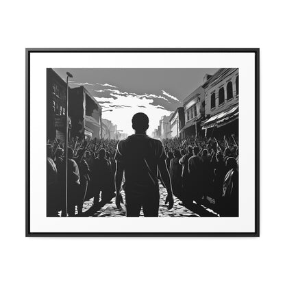 ሳይደፈርስ አይጠራም - Framed Canvas b&w Wall Art