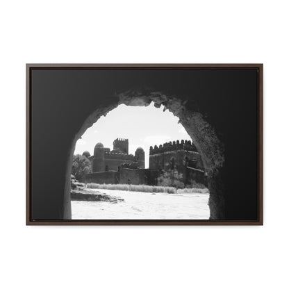 Through the Lion's Jaws - Framed Canvas Photography b&w