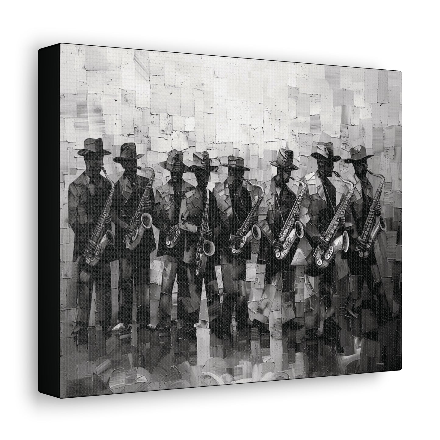 Sax Clan Harmony - Canvas b&w Wall Art