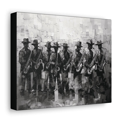 Sax Clan Harmony - Canvas b&w Wall Art