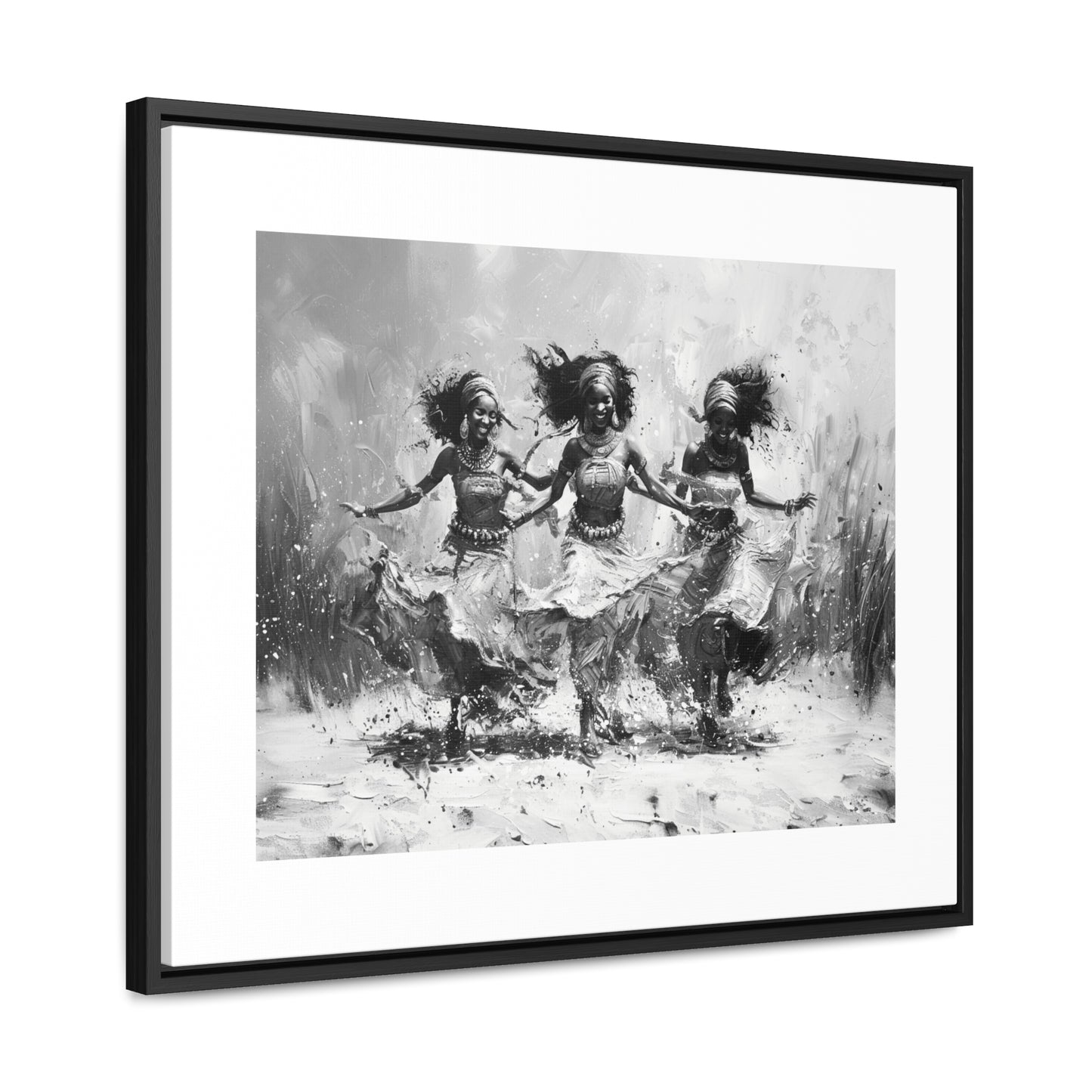 Windswept Rhythm - Framed Canvas b&w Wall Art