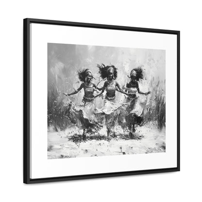 Windswept Rhythm - Framed Canvas b&w Wall Art