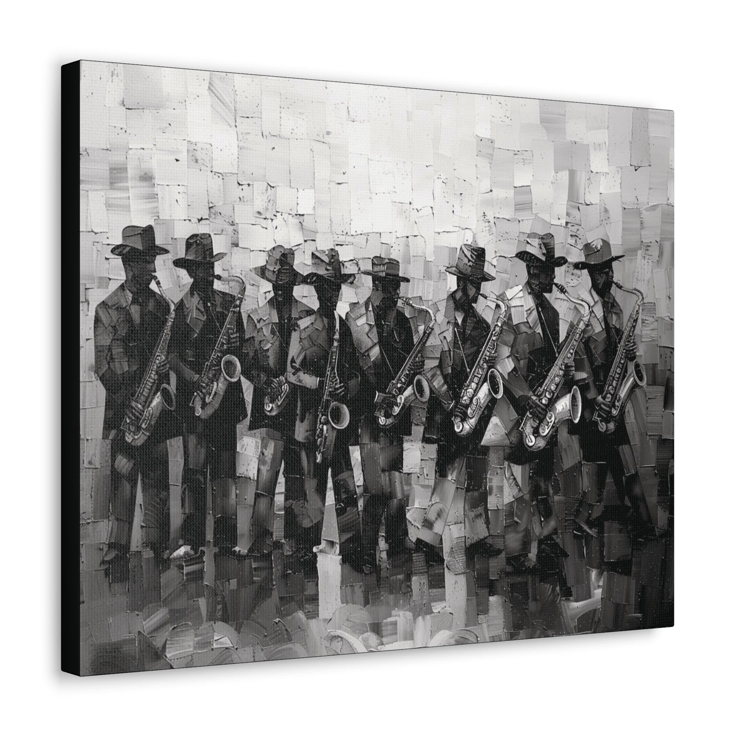 Sax Clan Harmony - Canvas b&w Wall Art