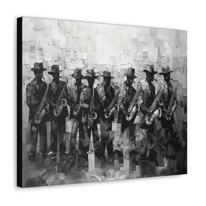 Sax Clan Harmony - Canvas b&w Wall Art