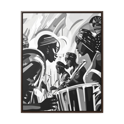 Street Pulse - Framed Canvas b&w Wall Art