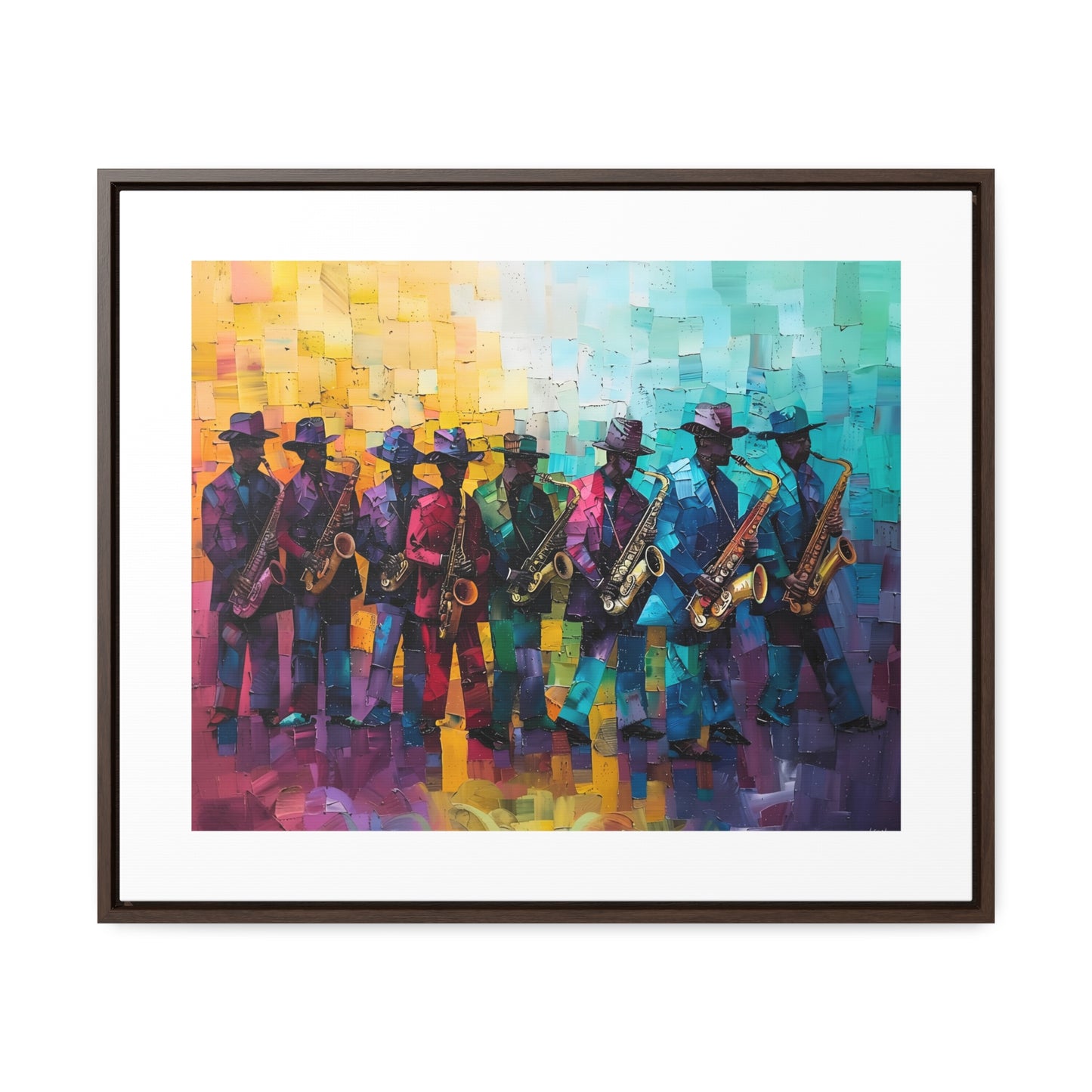 Sax Clan Harmony - Framed Canvas Wall Art