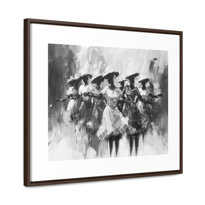 Rhythms of Joy - Framed Canvas b&w Wall Art
