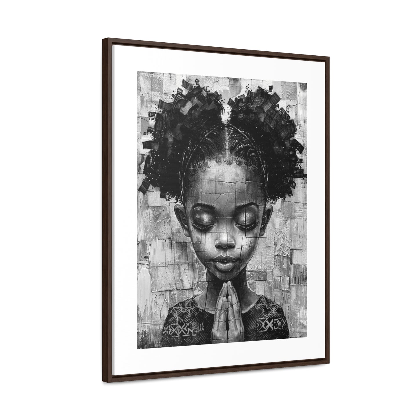 Whispers of Hope - Framed Canvas b&w Wall Art