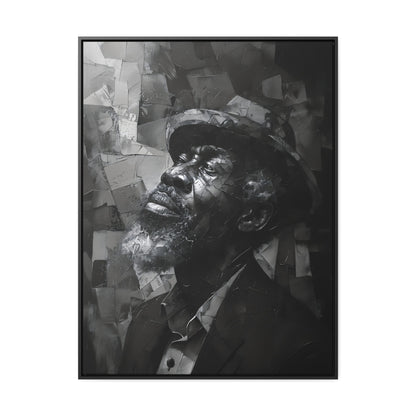 Gratitude's Whisper ተመስገን አምላኬ - Framed Canvas b&w Wall Art