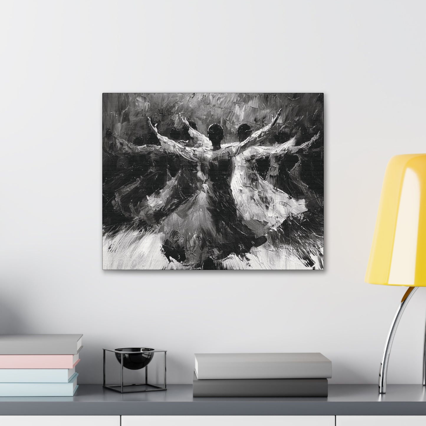 Hearts Wide and Lifted - Canvas b&w Wall Art