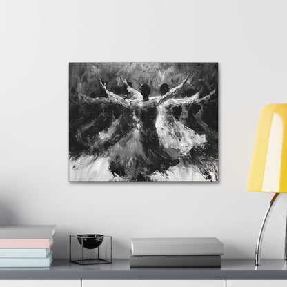 Hearts Wide and Lifted - Canvas b&w Wall Art